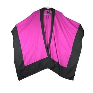 Lauren Ralph Lauren Poncho Cardigan Shawl Women S/M Purple Gray